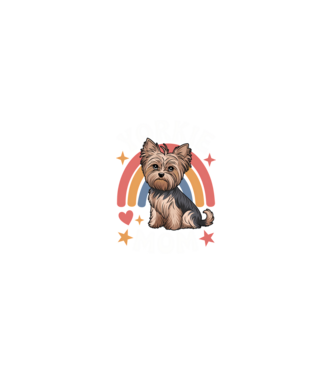 Yorkie Mom Negru model  pe tricou
