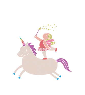Zână Unicorn model alb pe tricou