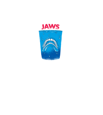 Jaws dinți tricou parodie model turcoaz pe tricou