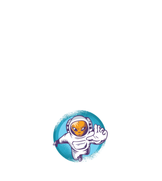 Alien Astronaut model alb pe tricou
