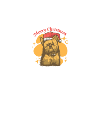 Crăciun Yorkie model negru pe tricou