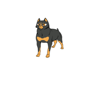 Rottweiler pisică model nisipiu pe tricou