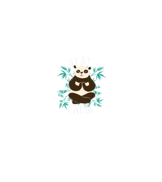 Stay Calm Panda meditație model negru pe tricou