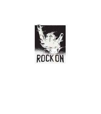 Rock On model alb pe tricou