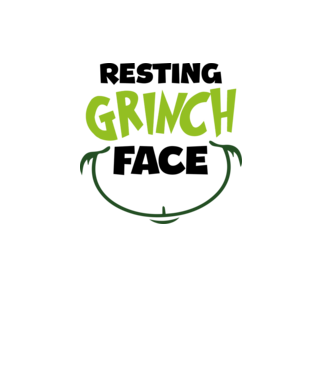 Resting Grinch face model alb pe tricou