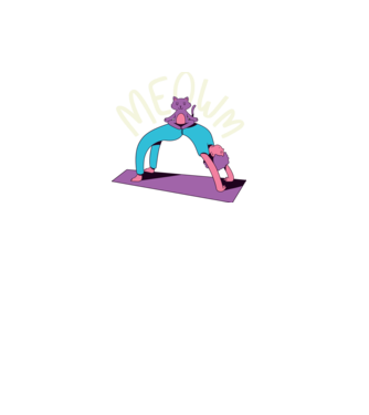 Meowm - Pisică Yoga model mov pe tricou