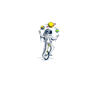 Jongler Astronaut model gri pe tricou