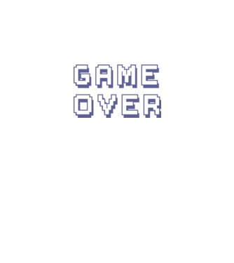 Game Over model alb pe tricou