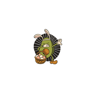 Avocado de Paște DAB model alb pe tricou