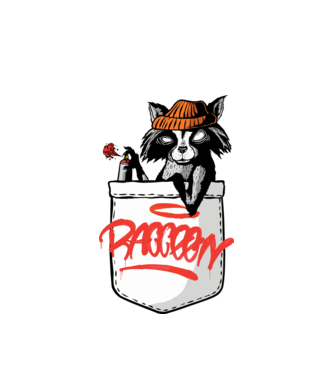 Raton de buzunar model alb pe tricou