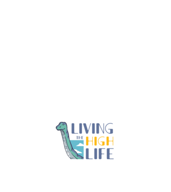 Living the High Life Dinosaur model negru pe tricou