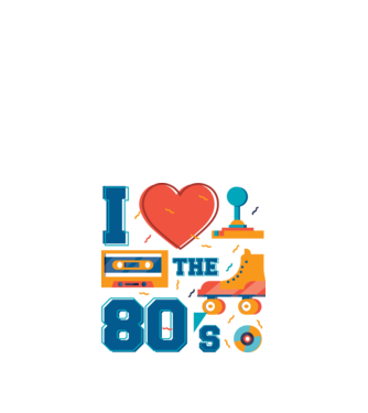 'I love the 80s - Iubesc anii ''80' model alb pe tricou