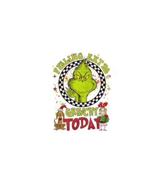 Feeling extra Grinchy today - Grinch model alb pe tricou
