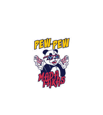 Pew Pew Pew Madafakas Panda model turcoaz pe tricou