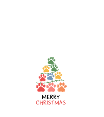 Merry Christmas Paws Alb model alb pe tricou