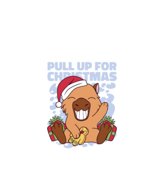 Pull up for christmas Capybara model alb pe tricou