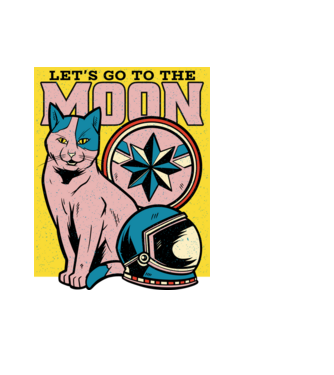 To the moon Pisică model roșu pe tricou