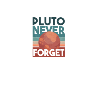 Pluto never forget model negru pe tricou