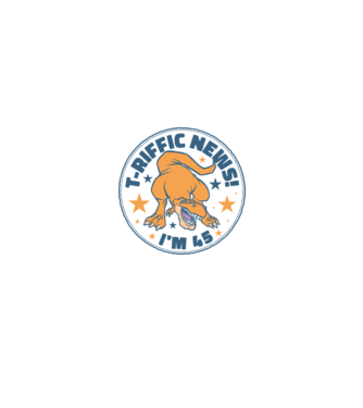 'T-rex Terrific news i''m 45' model alb/roșu pe tricou