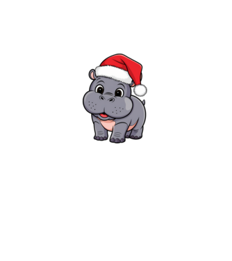 Crăciun Hippo model alb pe tricou