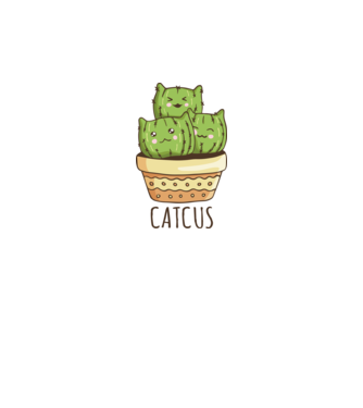 Catcus Pisică Cactus model alb pe tricou