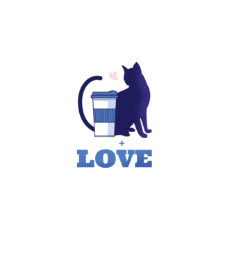 Cafea + Pisici = dragoste model negru pe tricou