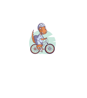 Dinozaur de T-Rex cu bicicletă model gri pe tricou