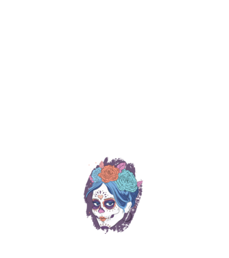 Dia de Los Muertos - Craniu cu flori model negru pe tricou