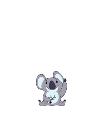 Koala drăguț model negru pe tricou