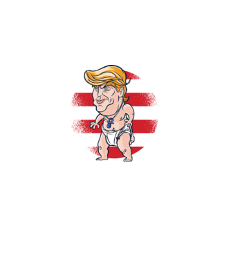 Trump Baby tricou amuzant model albastru jeanși pe tricou