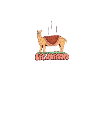 Lamacun Lama model alb pe tricou