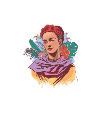 Portret Frida Kahlo model alb pe tricou