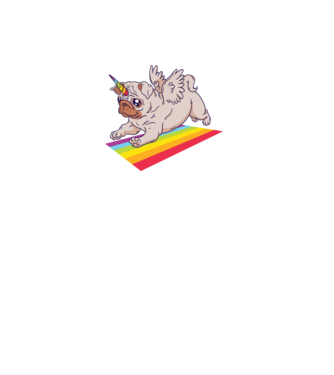 Pugicorn - mops unicorn model mov pe tricou