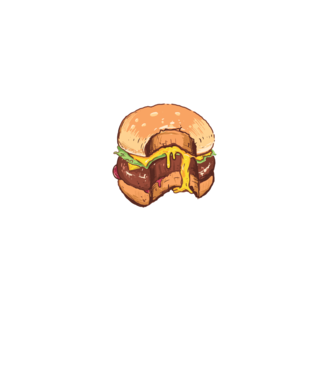 Hamburger model gri pe tricou
