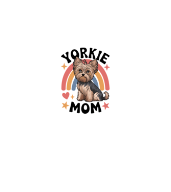 Yorkie Mom Alb model alb pe tricou