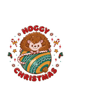 Hoggy Christmas Crăciun cu Arici model albastru deschis pe tricou