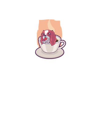 Cafea câine model gri închis pe tricou