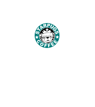 Starpugs Coffee model negru pe tricou