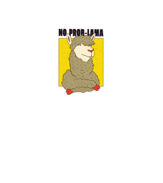 No Prob LLama - Lama model alb/roșu pe tricou