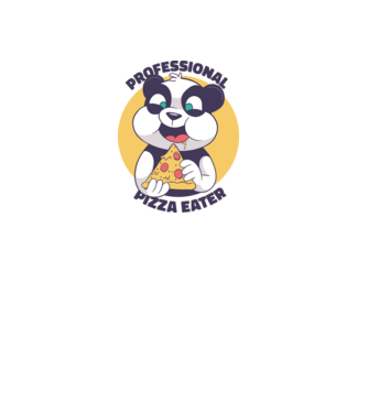 Panda Pizza model albastru deschis pe tricou
