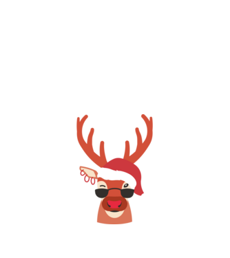 Cool Reindeer Rudolph model negru pe tricou