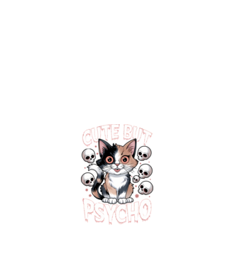 Cute, but Psycho pisică Negru model alb pe tricou