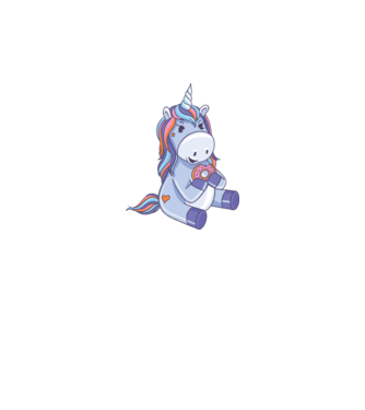 Unicorn cu gogoașă model alb pe tricou