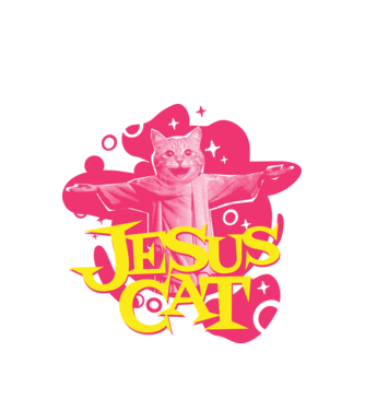 Jesus Cat model alb pe tricou