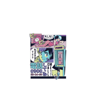 Anime Vaporwave benzi desenate model alb pe tricou