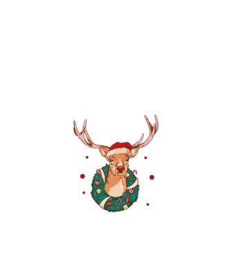 Oh deer, Christmas is here model negru pe tricou