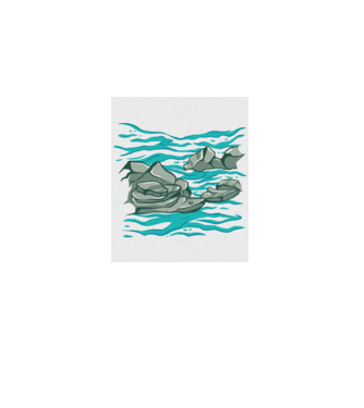 Oceanul cu Stânci model albastru jeanși pe tricou