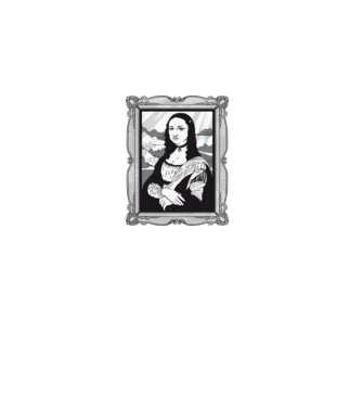 Mona Lisa gotică model negru pe tricou