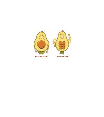 Antrenament Avocado model alb pe tricou