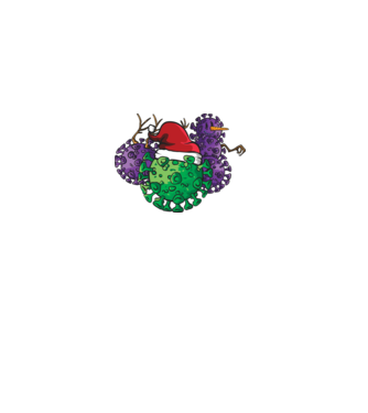 Christmas Covid model alb pe tricou